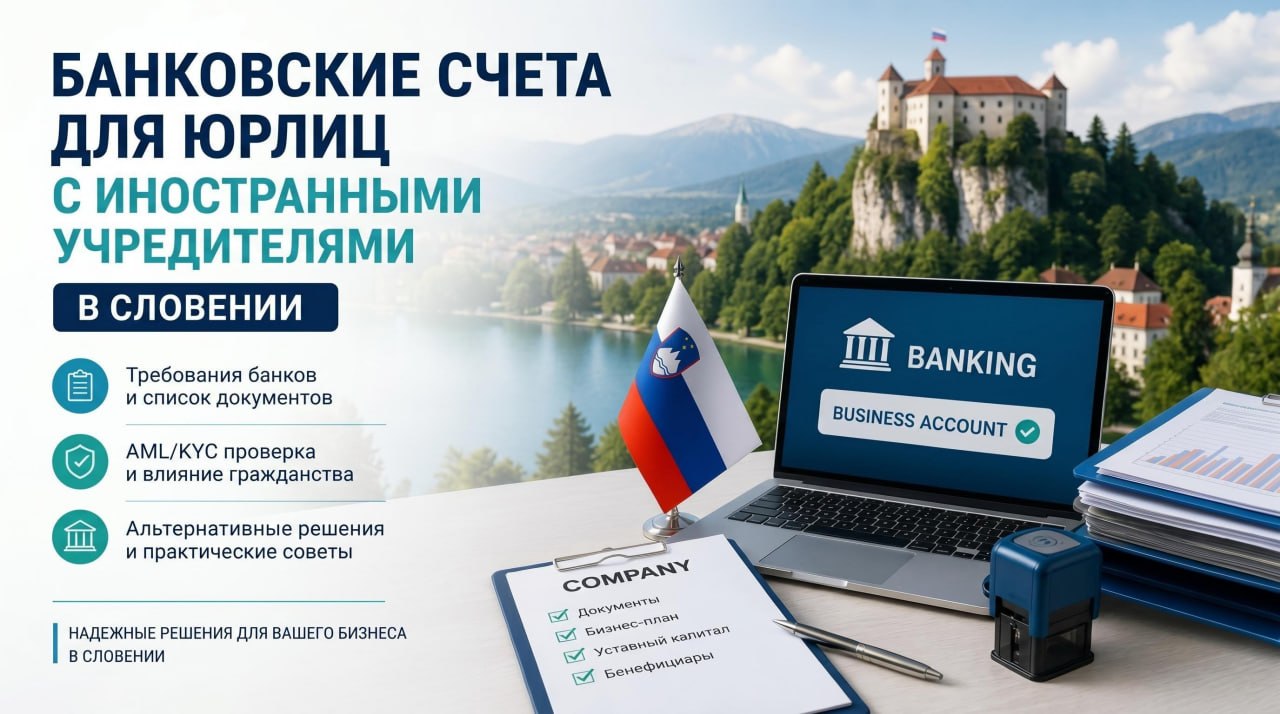 Процесс открытия корпоративного банковского счета для иностранного бизнеса в Словении.
